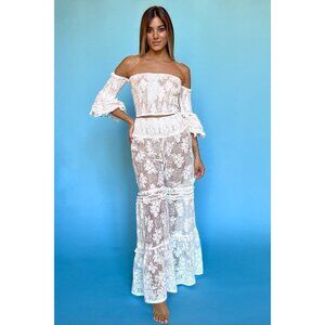 ANTICA SARTORIA TOP & TROUSERS SET WHITE LACE GORGEOUS
